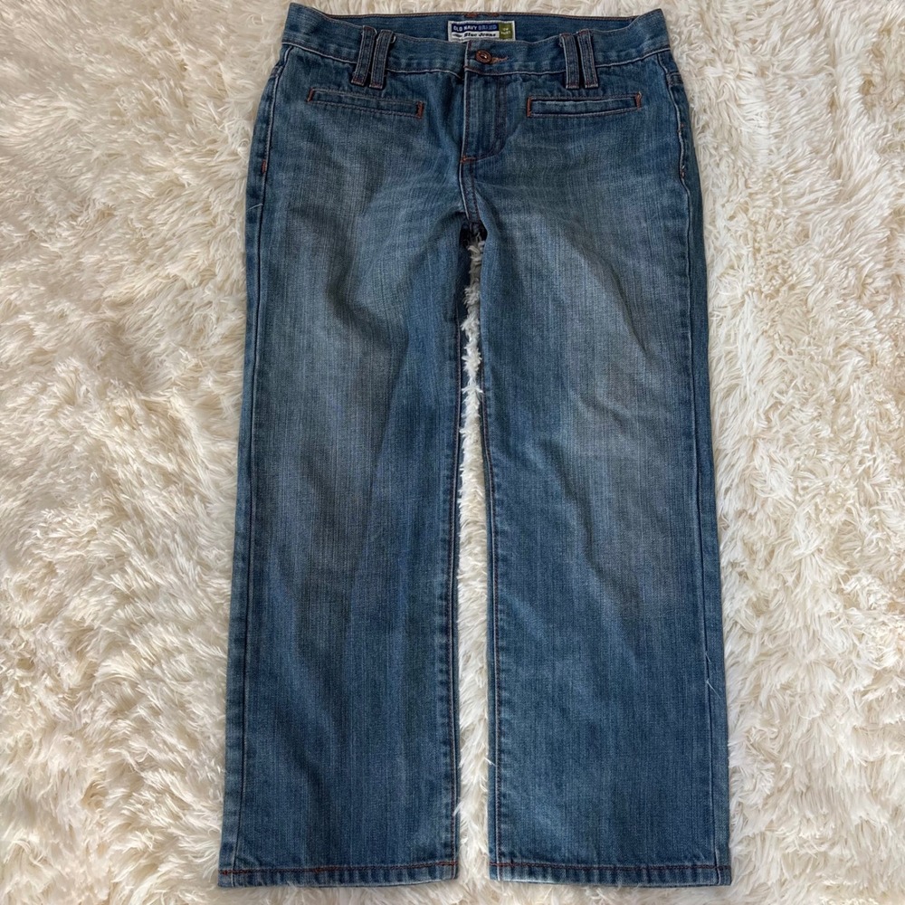 Old Navy Low Waist Blue Jeans Womens 2 Medium Wash Straight Leg Cotton Denim